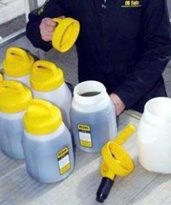 Overzicht plaatje verschillende OilSafe kannen geel