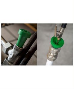 Groene plugtite servicepluggen in slang of leiding