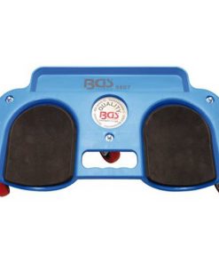 bovenaanzicht van verrijdbare knieplank met wieltjes