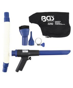 zuig- en luchtblaaspistool set met verschillende accessoires