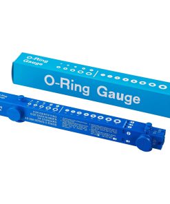 o-ring meter in blauw kunststof met verpakkingsdoos erachter