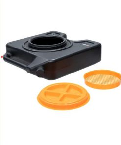 Afsluitbare kunststof lekbak met rooster en deksel